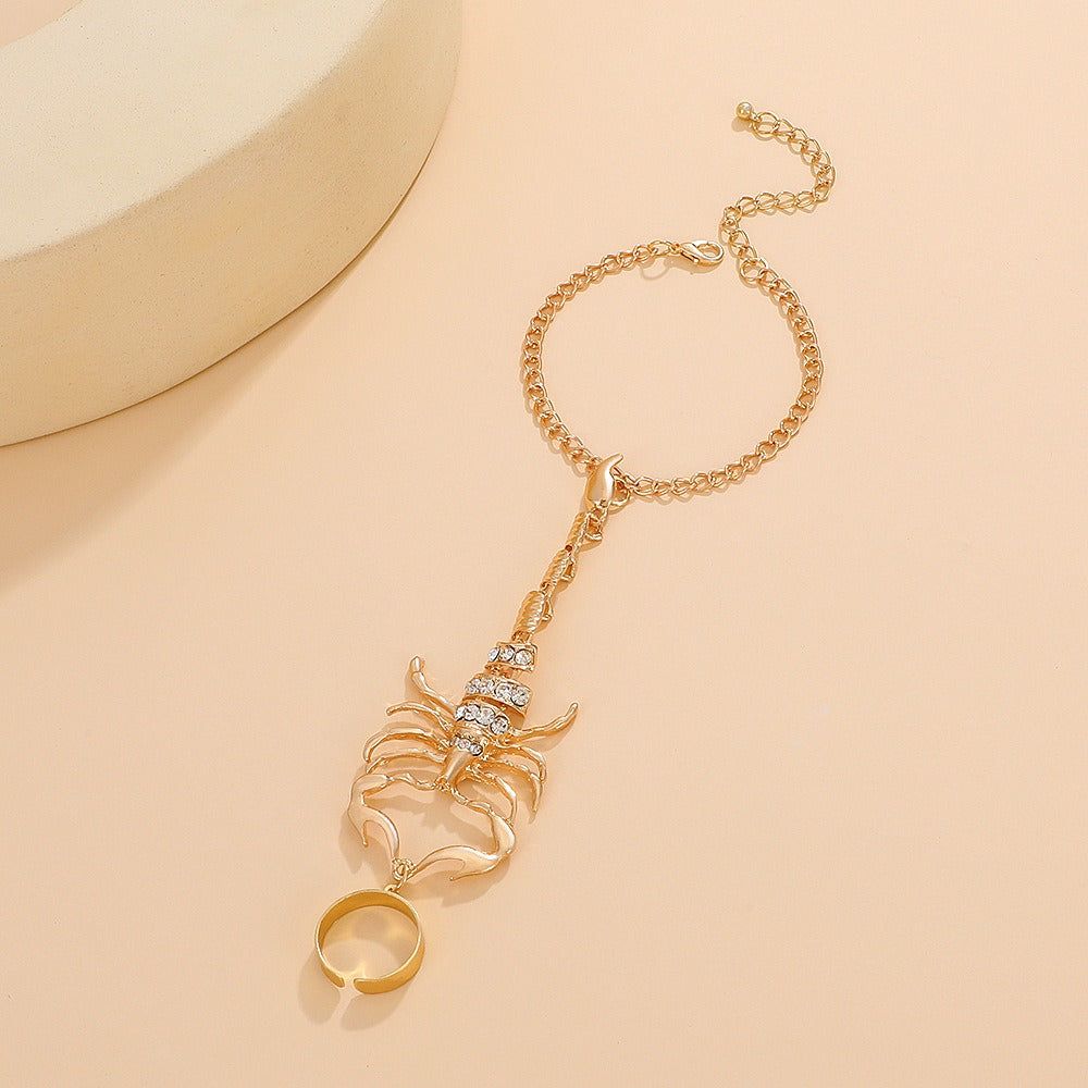 Scorpion Tassel Chain Ring Bracelet Sets