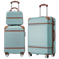 Luxe Traveler 3-Piece Hardshell Luggage Set with Cosmetic Case in Green