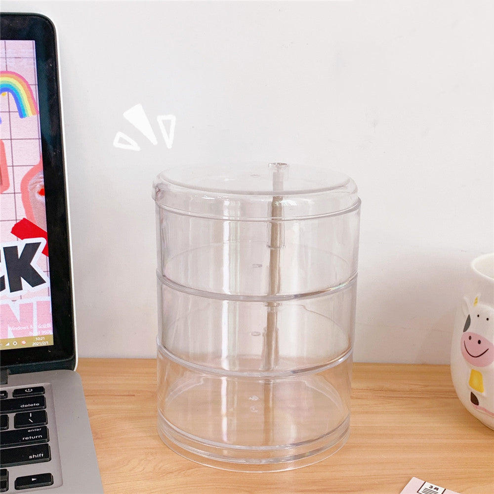 Rotating Clear Jewelry & Cosmetic Storage Box