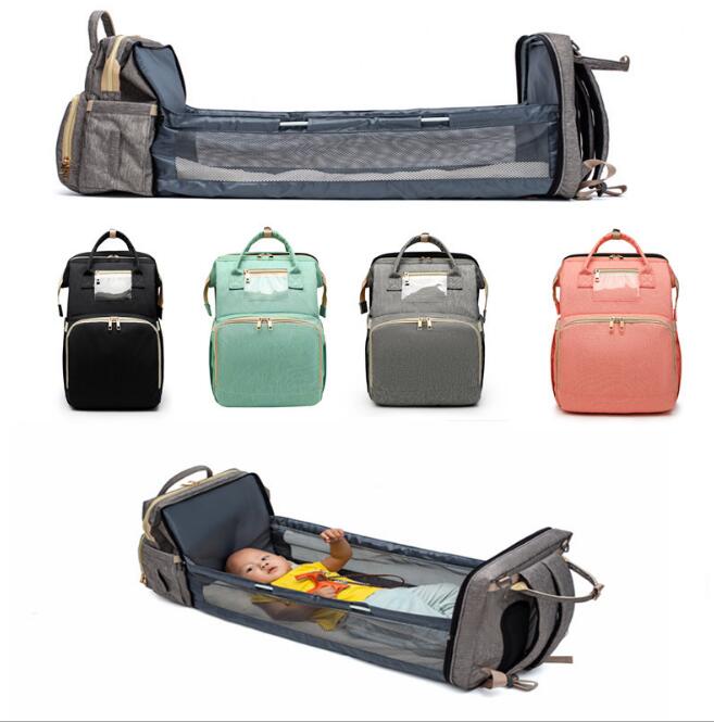 2-in-1 Baby Folding Travel Crib & Mommy Bag