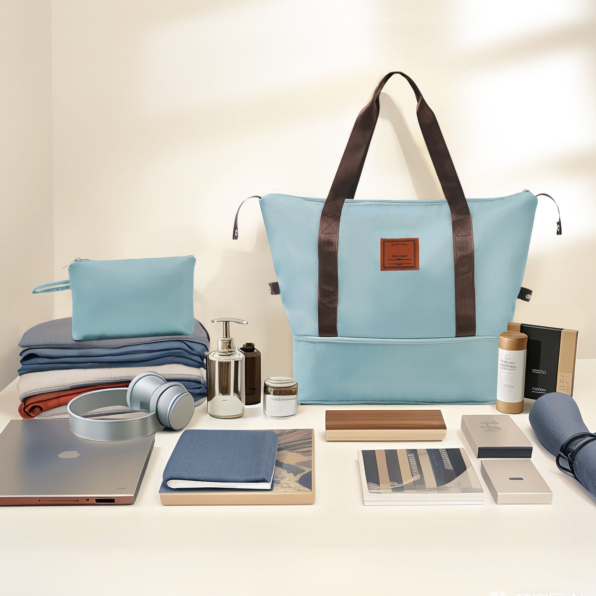 Luxe Traveler 3-Piece Airline Approved Carry-On Set in Blue