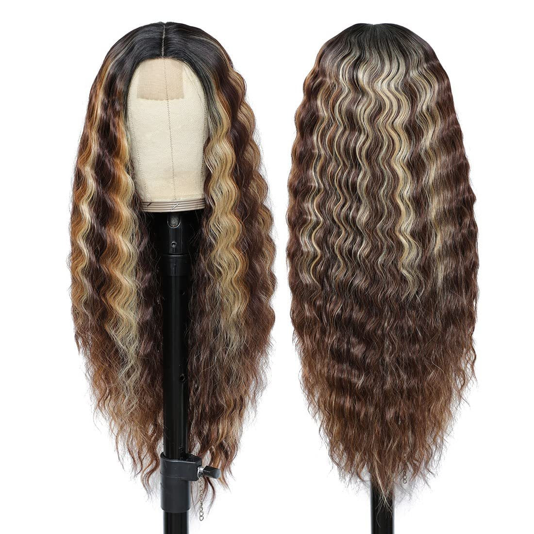 Deep Wave Long Curly Headband Lace Wigs
